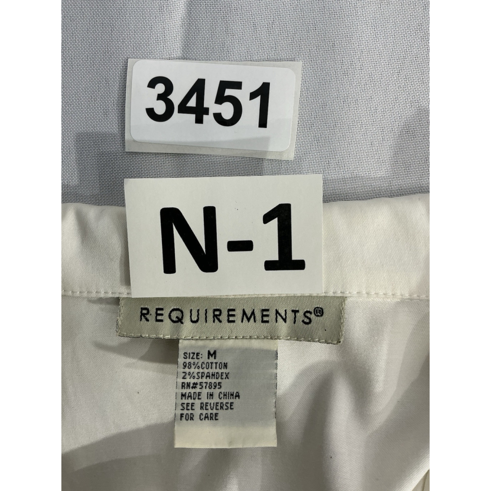 Womans Requiremants Medium White Button Down Long… - image 3